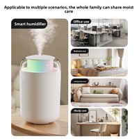 Petit humidificateur silencieux mini portable alimenté par USB, fonction de minuterie, utilisation en chambre, salon, voiture, grande production de brume 1,0-2,5L