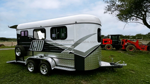 Remorque à <span class=keywords><strong>chevaux</strong></span> compacte 2HAL-L860 avec logement, chargement incliné pour club équestre, imperméable - Product Image 2