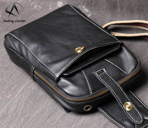 Sac bandoulière en cuir de vache véritable Andong pour homme, mode streetwear, décontracté, multifonctionnel, sac de voyage, sac à bandoulière, sac à main - Product Image 6