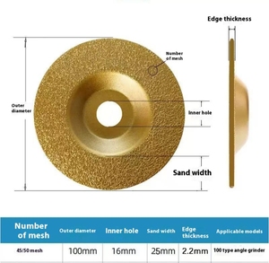 M10 100 mét độ cứng cao brazed kim cương Mài đĩa OEM cong Bát Đá đánh bóng đĩa cho gạch ceramic vitrified gạch - Product Image 6