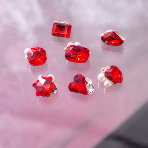 Accesorio de Aleación con Forma de <span class=keywords><strong>Pilar</strong></span>, Corazón y Cuadrado Grueso, con Diseño de Copo de Nieve Navideño Rojo de Año Nuevo Xuanjia - Product Image 3