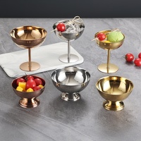 Gobelets à glace en acier inoxydable de style coréen, bols à dessert et verres à cocktail avec logo personnalisé pour la maison, l'hôtel et la restauration