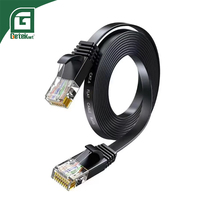 Kabel Patch Jaringan GETEKnet OEM ODM Cat.6 UTP Putih 32AWG Kawat Tembaga Rj45 Lan Flat Cat6 Slim Full Copper Cat 6