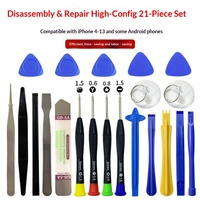 Kit d'outils de démontage et de réparation de téléphones portables 20 pièces : Kit de tournevis 21-en-1 avec patchs de levier polyvalents