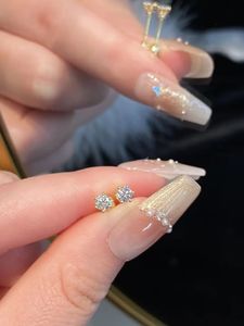 Pendientes de Oro Amarillo de 18K Xinfly con Diamante Natural de 0.25CT, Diseño Clásico de Seis Garras, Joyería Fina Au750 - Product Image 4