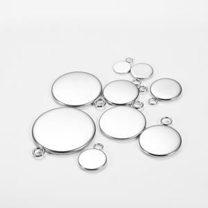 Base de disque ronde en acier inoxydable 6-25 mm, connecteurs à anneau unique soudé pour la fabrication de pendentifs en pierres précieuses DIY - Product Image 4
