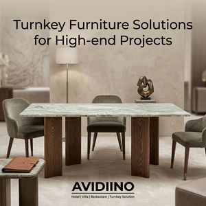 Table à manger de luxe sur mesure Avidiino en jade norvégien, solution de mobilier tout-en-un en bois de frêne minimaliste italien pour projet de villa - Product Image 3