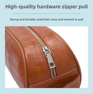 Casual Crocodile Texture Pu Leather Portable Cosmetic Bag for Women - Product Image 3