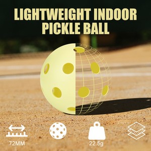 Pelotas de Pickleball para Deportes en Interiores y Exteriores, Inyectadas en TPE, 26 Orificios, Color Amarillo, Duraderas, de Alta Calidad para Entrenamiento - Product Image 3