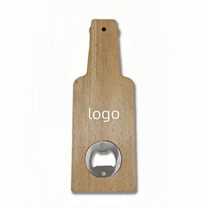 Ouvre-bouteille en bois personnalisé en forme de bouteille de bière, écologique, créatif, ouvre-bouteille plat en bois avec trou - Product Image 1