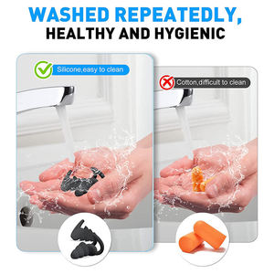 Tapones para los Oídos Insonorizantes para Dormir, Orejeras de Silicona Suave, Protección Contra el Ruido, Reutilizables para Viajes, Tapones para los Oídos con Bloqueo de Sonido - Product Image 5