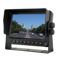 Moniteur de stationnement pour voiture 7 pouces, rétroviseur avec caméra quadruple, écran IPS LCD à écran partagé