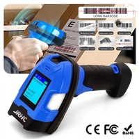 Lecteur de codes-barres laser 1D portable de qualité industrielle JR 762WL, étanche IP62, résistant à la poussière, batterie 2000 mAh