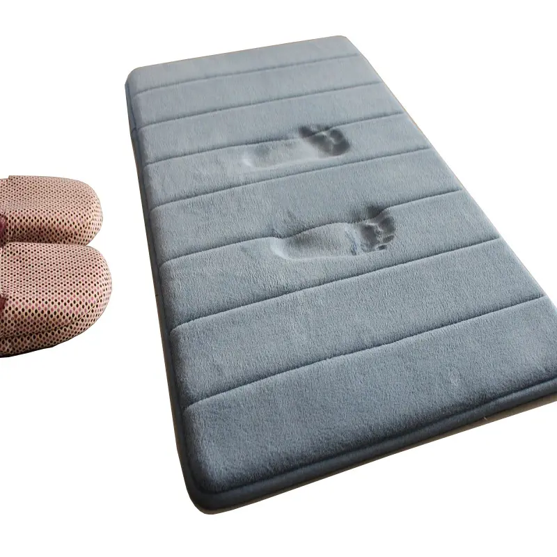 Tapis de bain absorbant en mousse à mémoire de forme, natte de douche antidérapante, gris foncé, pour sol, décoration de la maison, 24x16 pouces, 1 pièce