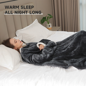 Couverture matelassée <span class=keywords><strong>réversible</strong></span> en flanelle et sherpa chauffante électrique pour l'automne/l'hiver avec télécommande, lavable, <span class=keywords><strong>chauffage</strong></span> rapide, 50x60 pouces - Product Image 3