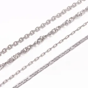 Toptan gümüş Trendn zincir kolye küba kutusu Link zinciri kolye klavikula zinciri kadınlar için moda takı