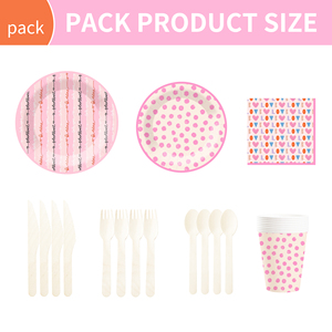 Juego de Vajilla Personalizado DAMAI para el Día de San Valentín, Incluye Plato de Papel, Vaso de Papel y Servilleta para Decoraciones de San Valentín - Product Image 3