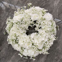 Guirlande de roses artificielles blanches et violettes de haute qualité C-359, 1,97 pi, pour centre de table, décoration de mariage, guide de chemin, guirlande ronde