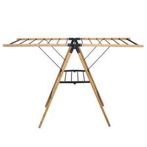 Nouvelle arrivée bambou Sèche-linge Rack Easy maison pliable vêtements suspendus sec en <span class=keywords><strong>bois</strong></span> linge étendoir à linge - Product Image 1
