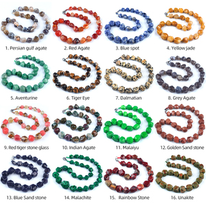 Collier tendance en perles avec pierres précieuses irrégulières, pierres de guérison pour femmes - Bijoux cadeau - Product Image 6