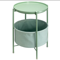 Vente en gros table basse ronde d'intérieur moderne en métal avec panier de rangement porte-revues pour meubles de salon