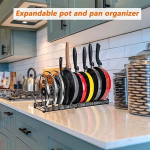 Organisateur de cuisine extensible 3-en-1 facile à monter soi-même pour casseroles, poêles et couvercles - Product Image 4
