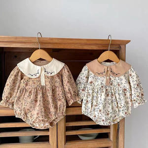 ชุดรอมเปอร์เด็กผู้หญิงสำหรับฤดูใบไม้ผลิและฤดูใบไม้ร่วง พร้อมปกปักลายตุ๊กตา <span class=keywords><strong>แขน</strong></span>ยาว ลายดอกไม้ ผ้าฝ้าย - Product Image 2