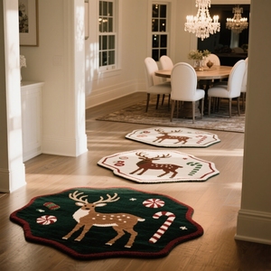 Tùy Chỉnh 3D In Thảm Giáng Sinh Hươu Santa Claus Giáng Sinh Người Tuyết Fluffy Phòng Ngủ Phòng Thảm Cho Phòng Giáng Sinh Thảm - Product Image 2