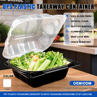 Vente en gros de boîtes en plastique transparent à charnière OPS de qualité alimentaire pour sushi gâteau