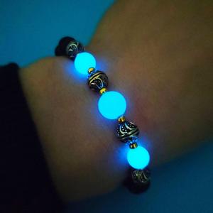 Chakra Luminous Jewelry Bracelet Vintage Ball Lava Volcanic Stone Glow Bead Bracelet - Product Image 2
