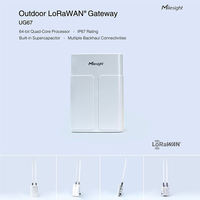 Passerelle LoRaWAN extérieure Milesight UG67 8 canaux avec CPU quadricœur SX1302, 2000 nœuds, portée 15 km, IP67, PoE, Ethernet, RS485, WiFi, Cellulaire