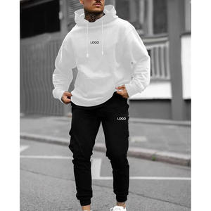 High Quality Autumn <strong>Custom</strong> Logo Two Piece <strong>Suits</strong> Solid Color Plain Jogging Track <strong>Suits</strong> Tracksuit Hoodie Men Sweatsuit Sets - Product Image 1