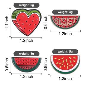 En gros, épingles en métal style dessin animé, broches et badges créatifs et uniques en forme de pastèque, mignons, pour vêtements - Product Image 4