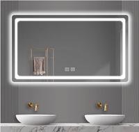 Nouveau design de miroir LED intelligent de salle de bain miroir LED rectangulaire anti-buée avec lumière en vente en usine