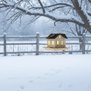 Mangeoire à oiseaux solaire suspendue en métal, maison pour oiseaux, lumières solaires, lanterne d'extérieur, décoration de jardin, cadeaux uniques pour maman et <span class=keywords><strong>grand</strong></span>-<span class=keywords><strong>mère</strong></span> - Product Image 2