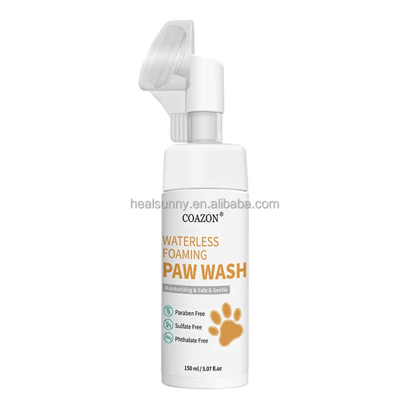 Logo personalizzato schiuma detergente naturale lavaggio ad acqua gratuito Anti screpolature cane da compagnia zampa di gatto prodotti per la pulizia schiuma