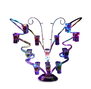 Hot Selling! LED Lighted <strong>Butterfly</strong> Lshot Glass Flight <strong>Tray</strong> Display Stand - Product Image 1