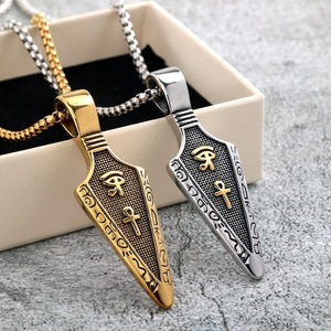 Collar con colgante de flecha de acero inoxidable con símbolo egipcio para hombres y mujeres, regalo, joyería, amuleto de moda - Product Image 1