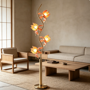 <span class=keywords><strong>Lampada</strong></span> da Terra a LED a Forma di Loto per Matrimoni, Base E27, Design Moderno, Luce RGB Regolabile, Decorazione Sospesa - Product Image 1