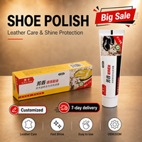 Crema para Zapatos Hei Niu de Secado Rápido, Color Negro, en Tubo de 35g, Fácil de Limpiar, No Deja Residuos Pegajosos, Brillo y Protección