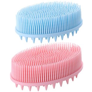 แปรงขัดตัวซิลิโคนแบบใหม่ แปรงอาบน้ำฟองน้ำสองด้านสำหรับอาบน้ำ - Product Image 1