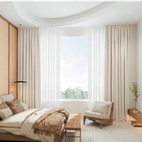 Cortinas Opacas Modernas de Poliéster Sólido con Pliegues Puntiagudos y Función Antipolvo para Ventanas de Piso a Techo - Personalizables