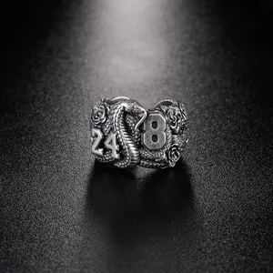 Csjy Hip Hop Sieraden Aangepaste Kobe No.24 Snake 925 Sterling Zilveren Ring