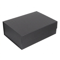Boîte cadeau pliante magnétique en carton noir mat de luxe avec logo personnalisé pour l'emballage de vêtements et de bijoux