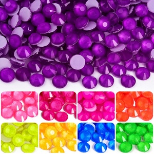 Oleeya Hot Fix Rhinestone New Neon Colorful Crystals Hotfix Rhinestones Flat Back <b>Decoration</b> Stones for Garment Accessories - Product Image 1
