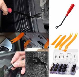 Universal <b>Car</b> Retainer <b>Clips</b> Plastic Fender <b>Clips</b> Set Pin Rivet With Panel Removal Tool - Product Image 5