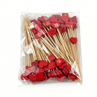 100 pièces rouge mixte bambou brochette mariage festif 12cm décorations nourriture fruits bâtons appétissant cure-dents