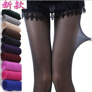 Mode plusieurs couleurs carnaval paillettes collants Sexy soie bas Transparent huile collants brillant collants pour les filles - Product Image 2