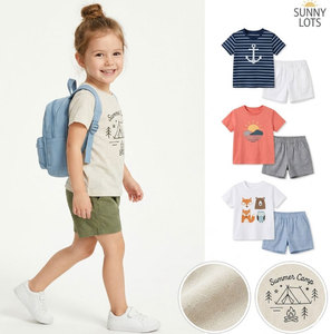 Lote de Liquidación al por Mayor de Excedentes de Stock: Conjuntos de Verano de Algodón para Niños con Patrones Mixtos, Pantalones Cortos Transpirables para Campamento y Actividades al Aire Libre - Product Image 2