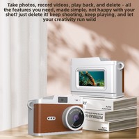 Mini Cámara Digital para Niños con Pantalla de 2.4 Pulgadas, 1080P Full HD, Almacenamiento MicroSD, Estilo Retro Portátil, Cuerpo de PC